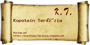 Kopstein Terézia névjegykártya